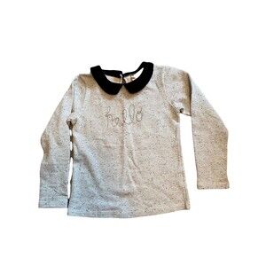 Peek Sparkly Shirt with Velvet Collar Size M (8)